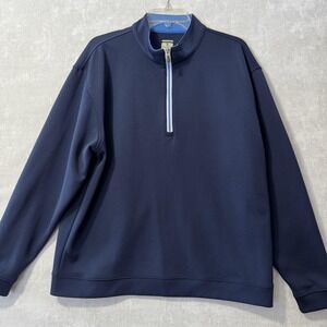 Lone Cypress Pebble Beach Sweater Mens Large Navy Quarter Zip Golf Pullover
